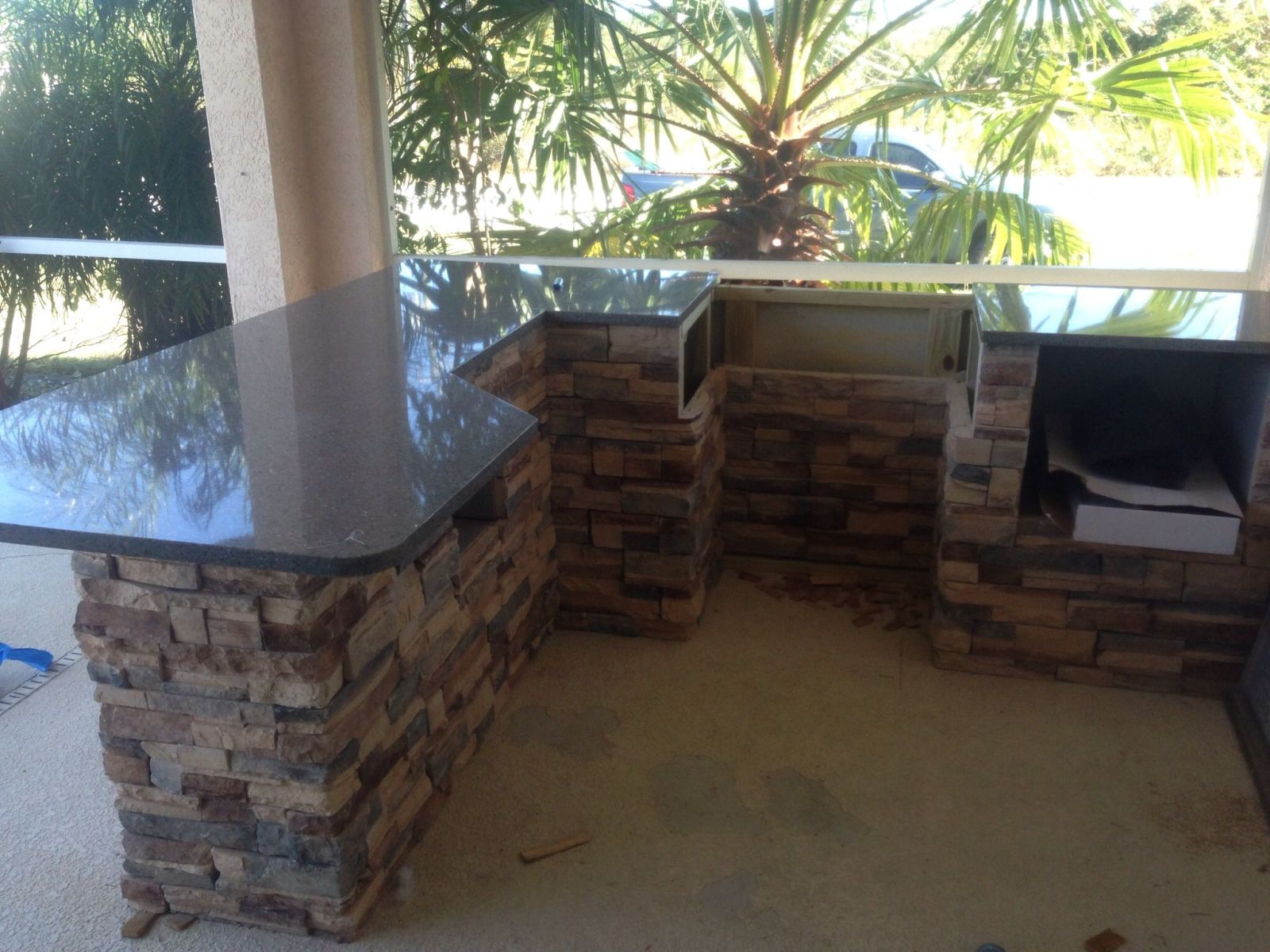 Outdoor Kitchen Installed on Existing Lanai - Olde Florida Contracting